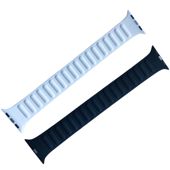 2 SOLO Loop Silicone Bands Apple Watch 38/40/41mm Size 10 LARGE White Black - Picture 5 of 8